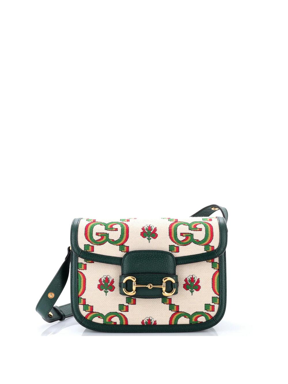 Gucci Horsebit Shoulder Bag Gg Print #370569G16B